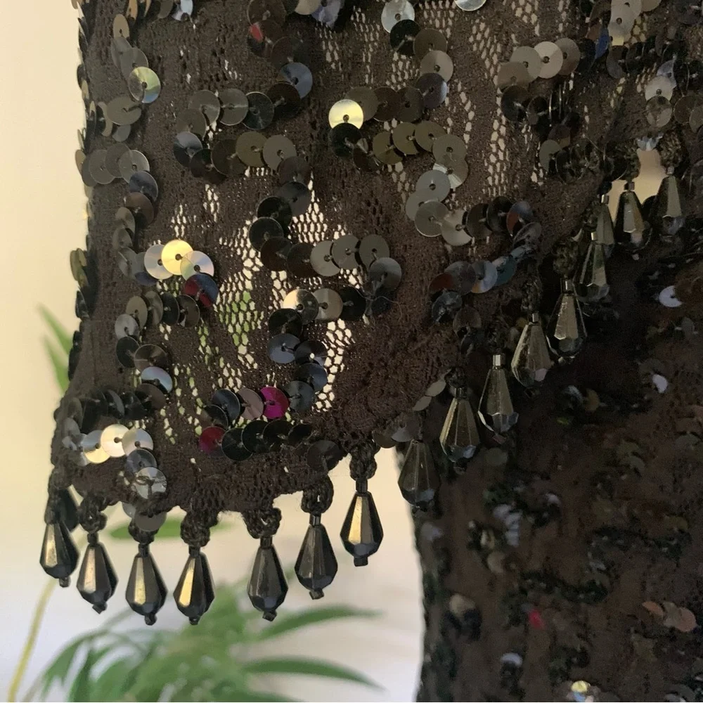 g l a m :: Vintage Glamorous Sequin Beaded Gatsby Dress - Picture 10 of 15
